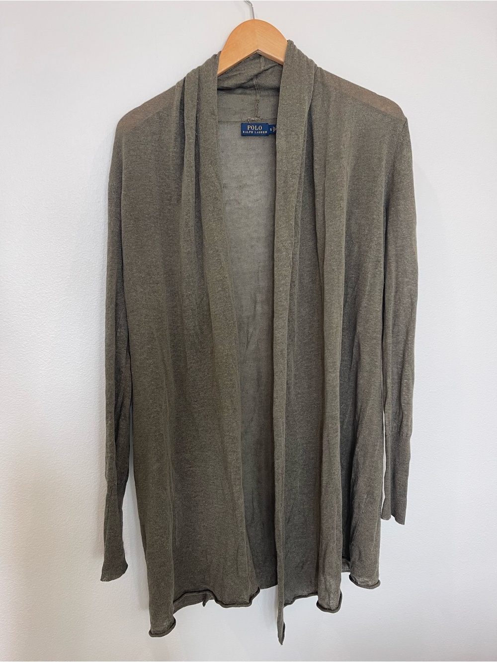 Polo by Ralph Lauren Olive Open-Front Men's Lightweight Cardigan